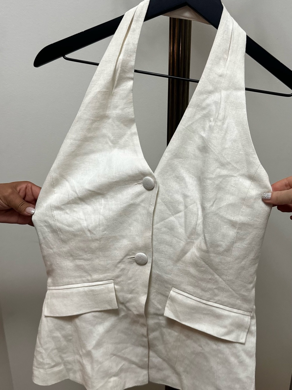 Steve Madden Cream Halter Vest Top